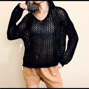 NWOT. Crocheted hoodie by Nicole Miller.